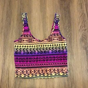 FOREVER 21 Tribal Sunset Crop Top